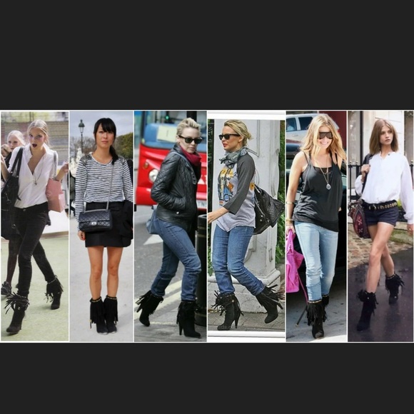 Gucci Devendra Fringe Studded Mid Calf Black Boots - Picture 8 of 8